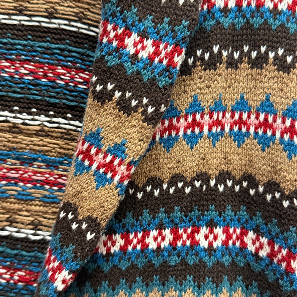Chaps Ralph Lauren Vintage Fair Isle Shawl Cardigan Size L - Picture 3 of 16